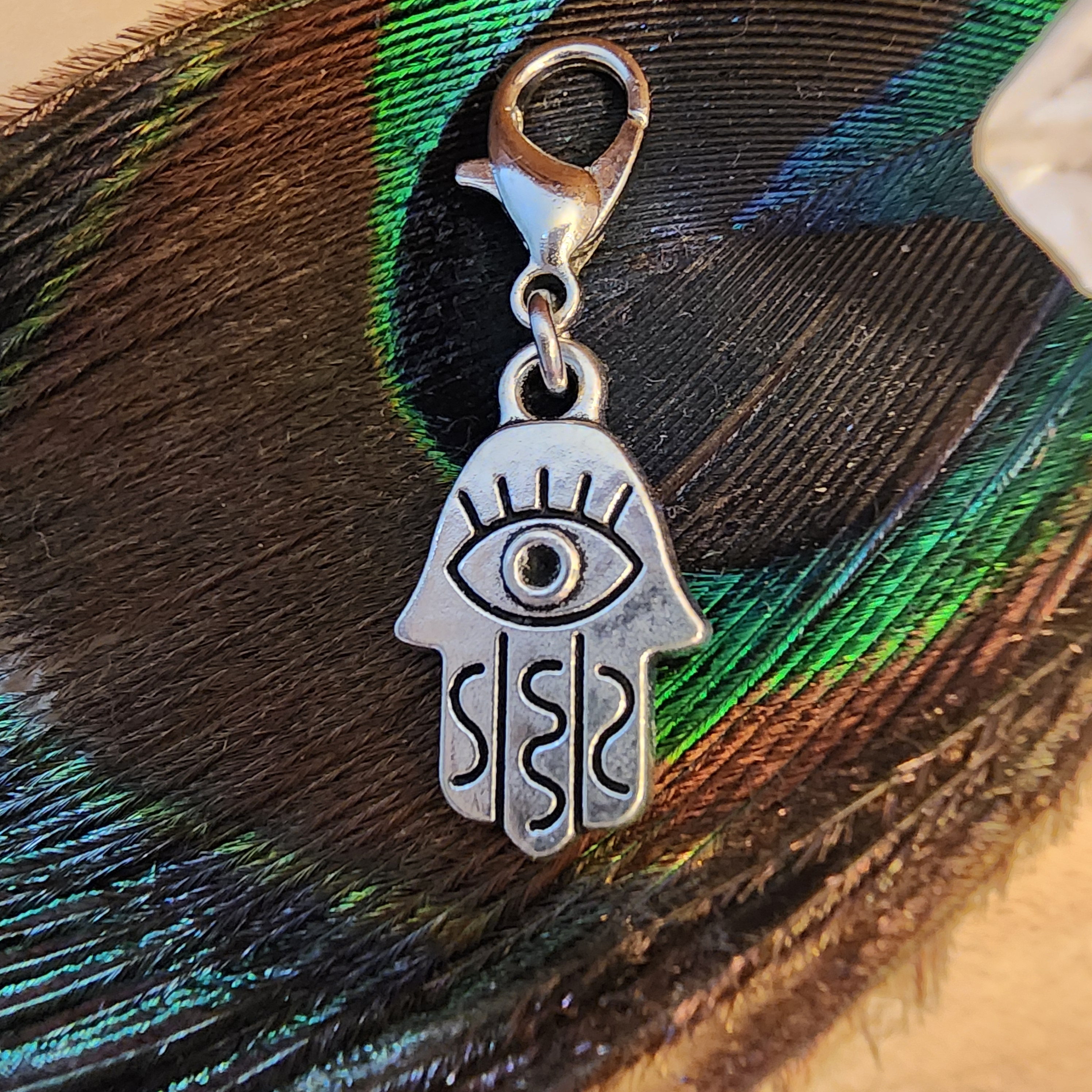 Silver Evil Eye Hamsa Hand Charm For Protection Charm Bracelet Evil Eye Charm